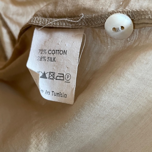 Dries Van Noten Light Brown Cotton Silk Button Down Shirt - Picture 3 of 12